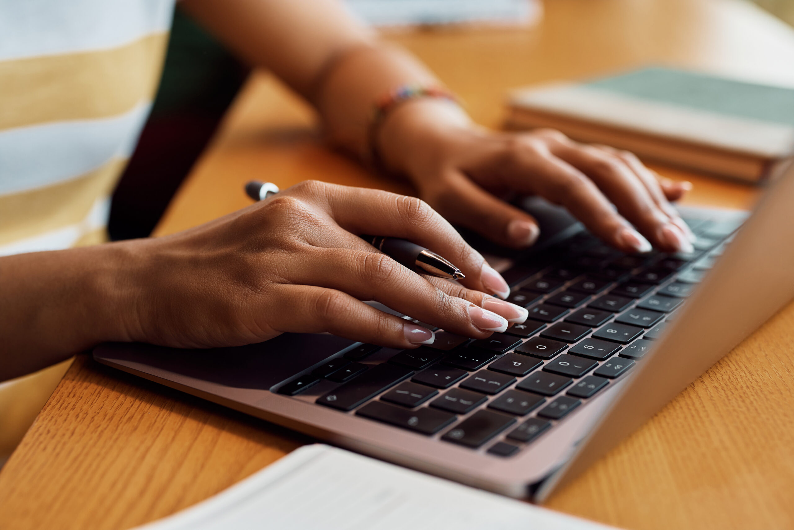 Woman writing an email